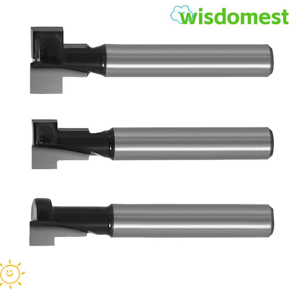 WISDOMEST 3 ชิ้น T Slot Router Bit, 1/4in Shank 5/16in 3/8in 1/2in ตัดเส้นผ่านศูนย์กลาง Keyhole Rout