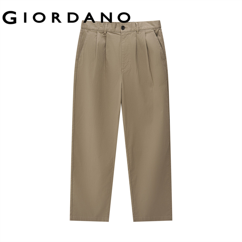 GIORDANO بنطلون خاكي رجالي Relax Fit بخصر مطاطي — صورة 3