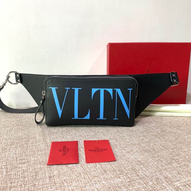 เกรดแท้ | กระเป๋าเข็มขัดหนัง VLTN สีดํา