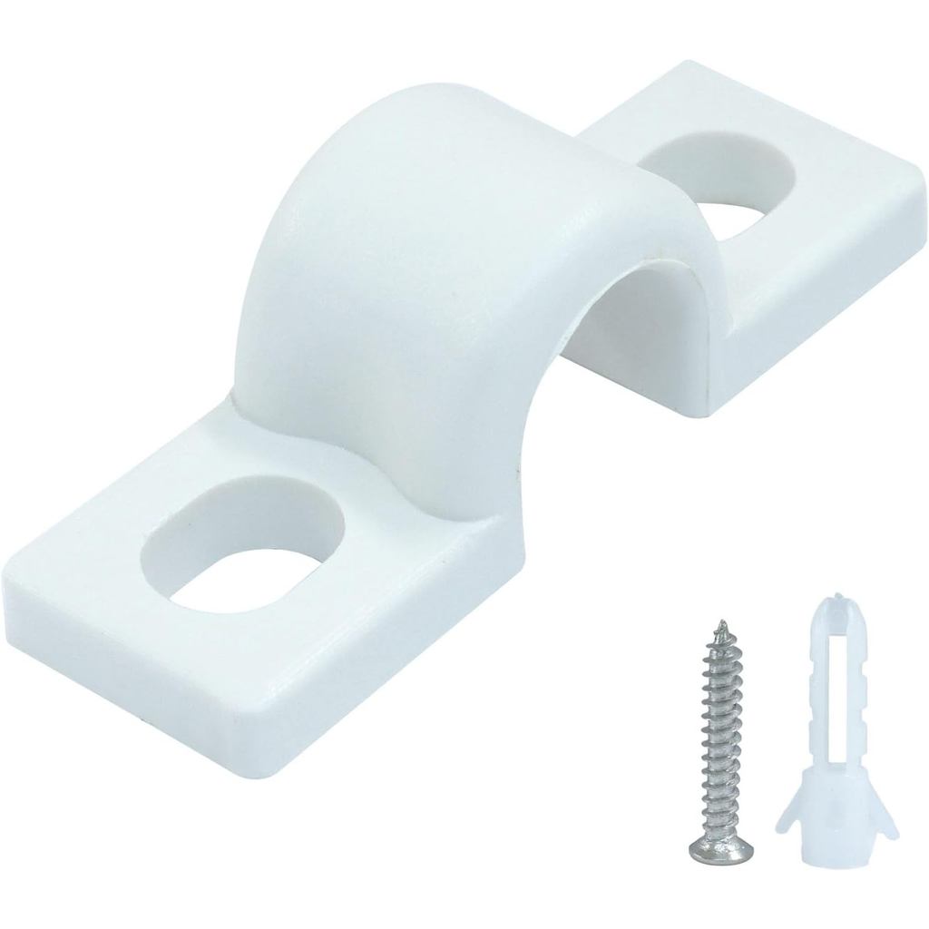Hordion 24PCS Wire Shelf Loop Clips Plastic Shelf Clips for Wire Shelving – สีขาว