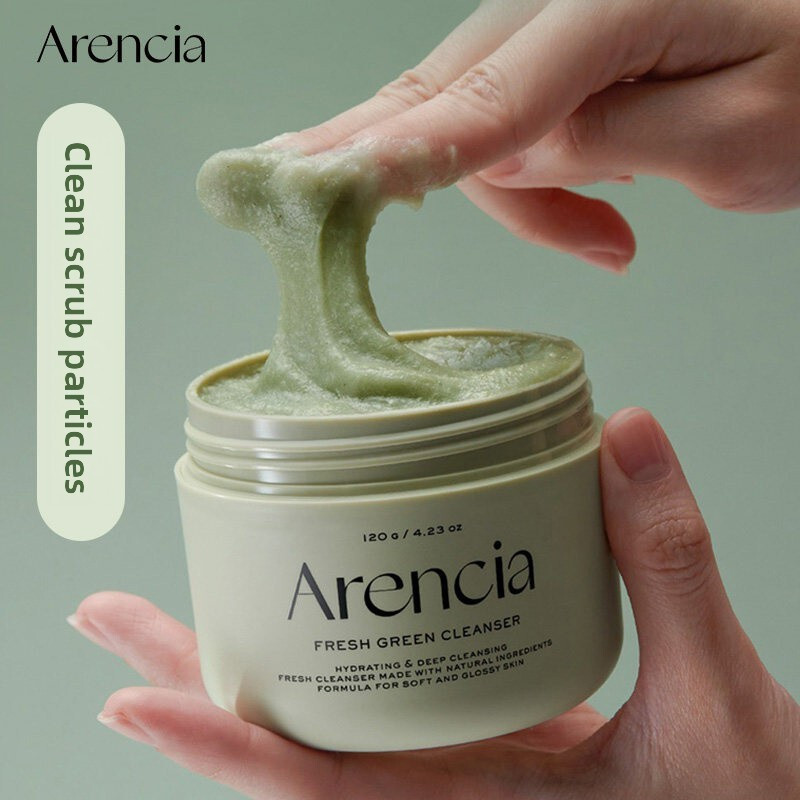 ✨ARENCIA Green Rice Cake Cleanser Cream 120ml Facial Cleanser สําหรับทําความสะอาดลึกและขจัดสิวหัวดํา