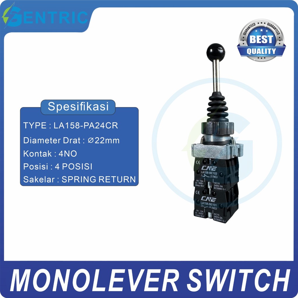 Monolever Switch Spring Return 22mm Type LA158-PA24CR 4 POSITION/4 DIRECTIONS/4 NO. คุณภาพดีที่สุด