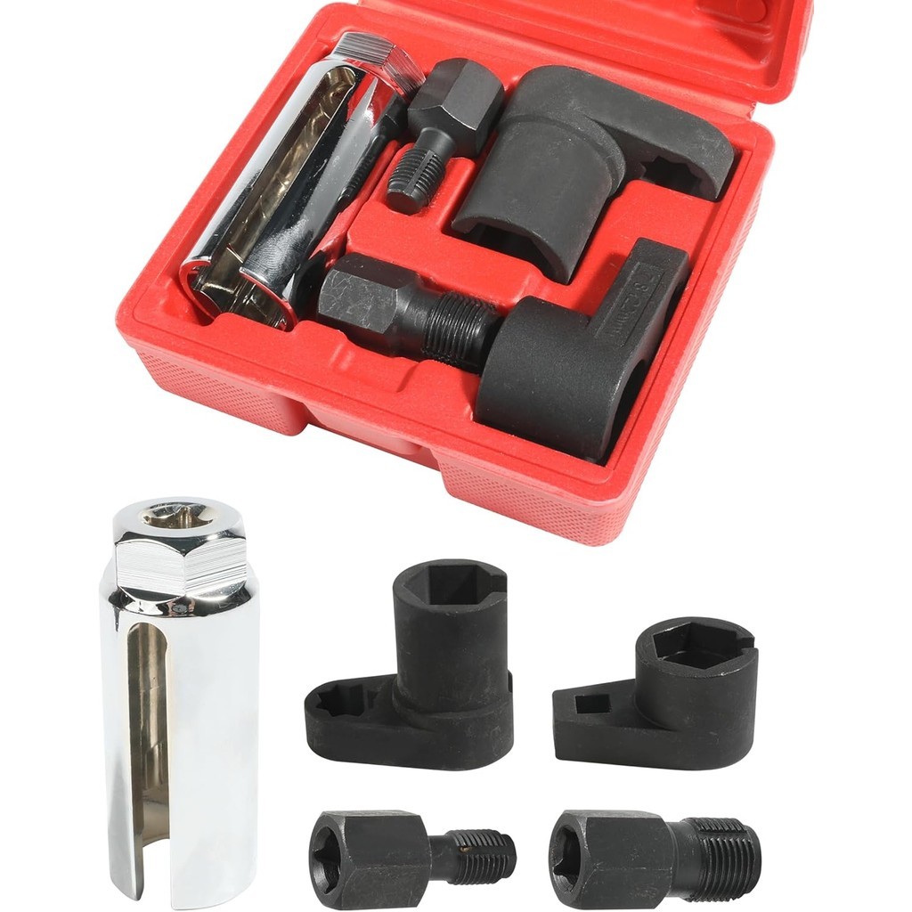 5PCS O2 Socket,อุปกรณ์เสริมในรถยนต์ออกซิเจน Sensor Socket,O2 Sensor Spacer,O2 Sensor ประแจ,O2 เซนเซอ
