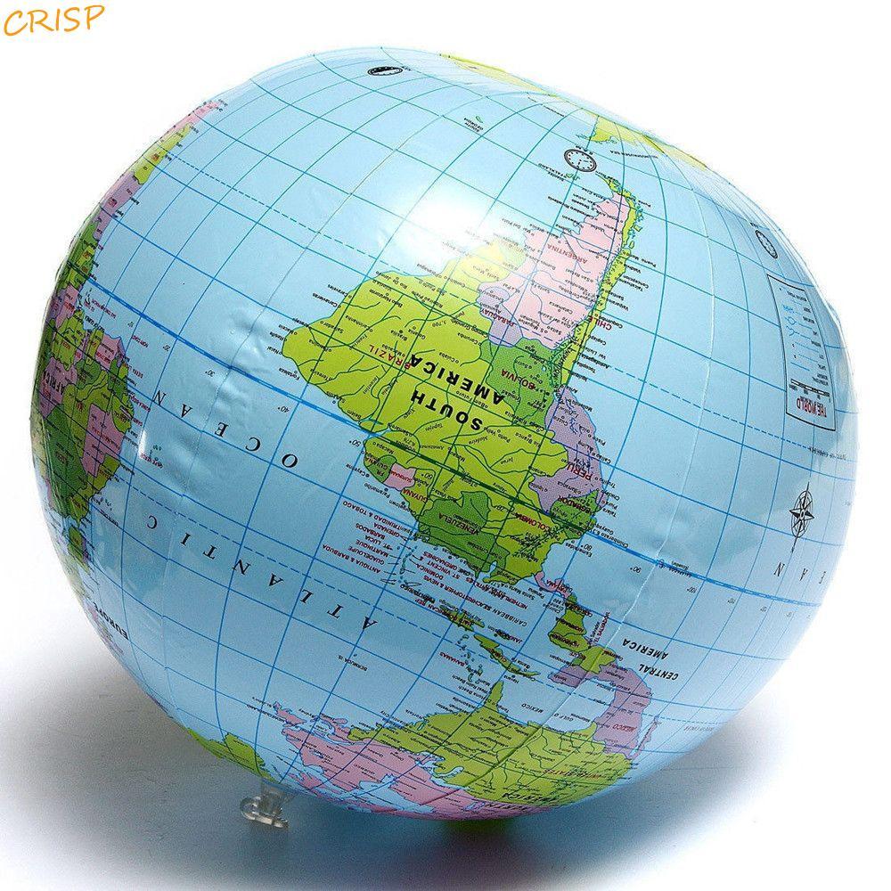 CRISP Inflatable English Blow Up 40 ซม.PVC ภูมิศาสตร์บอลลูนยักษ์ Ball Earth World Map