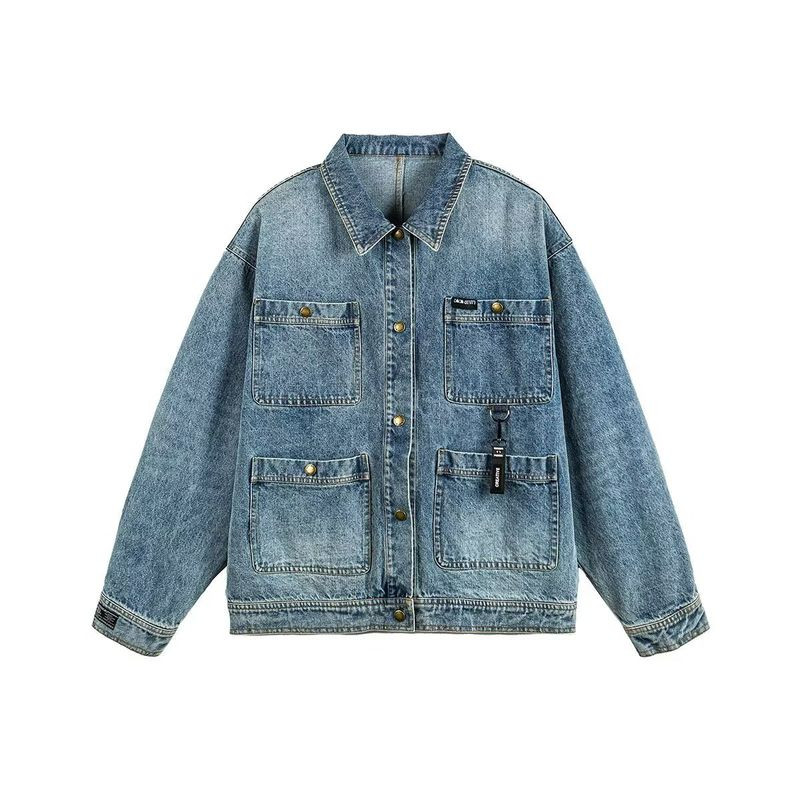 Retro Do the Old Cowboy Jacket ชุดเอี๊ยมฤดูใบไม้ผลิและฤดูใบไม้ร่วงของผู้ชาย