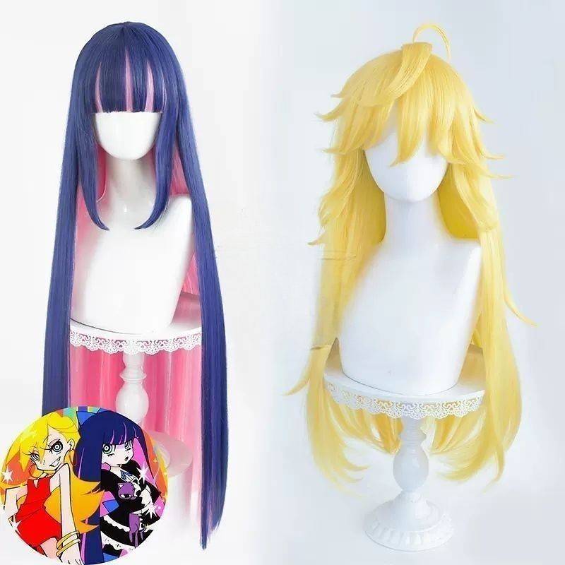 Panty & Stocking with Garterbelt Shi Duo Towel Pan Di Cosplay Wig Rose Net qVQK