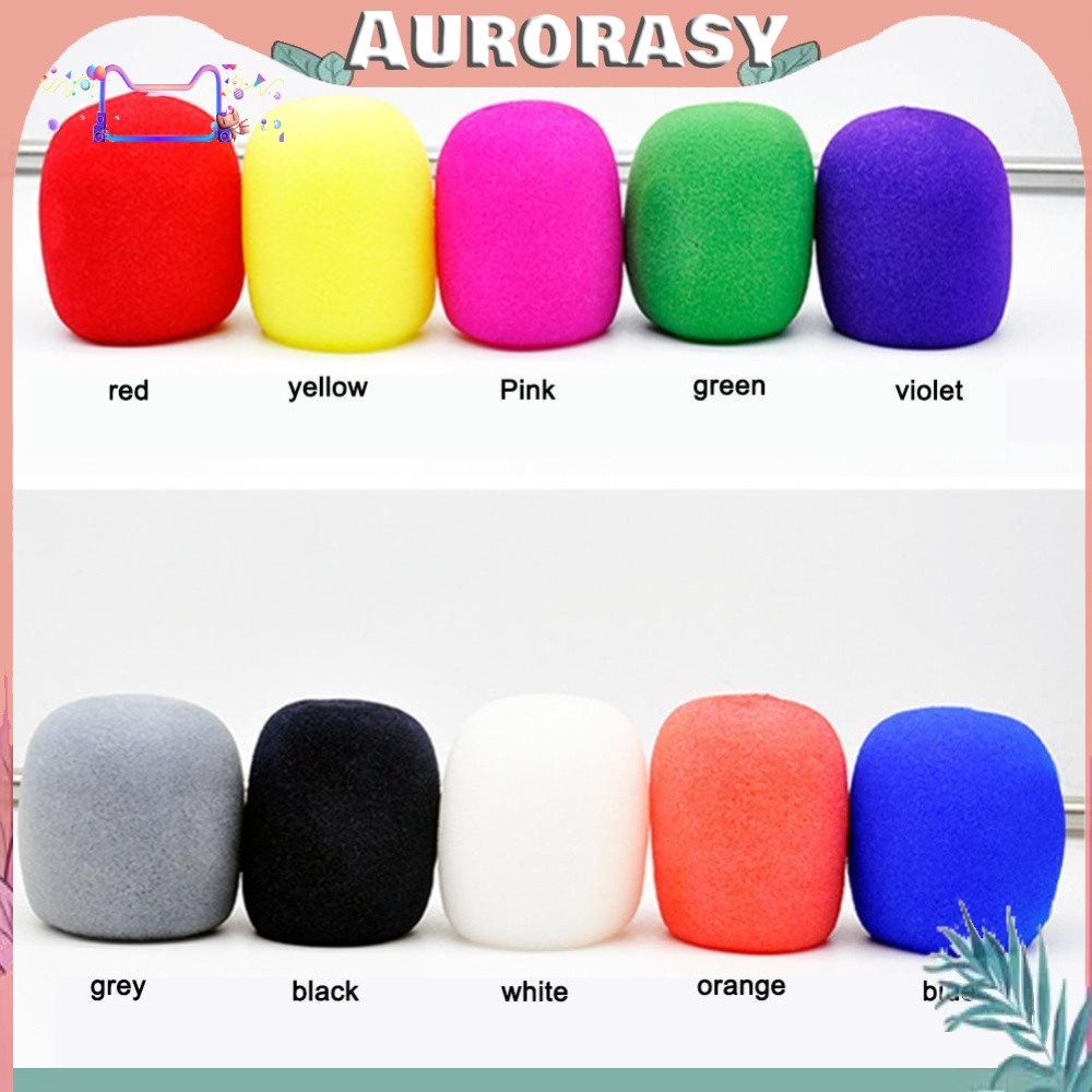 [AURORASY]ไมโครโฟนฟองน้ําหน้าจอลม 10 ชิ้นโฟมหมวกป้องกันสําหรับ KTV DJ