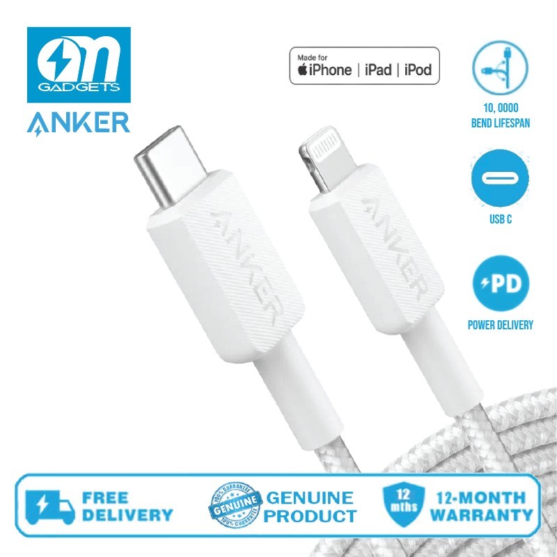 Anker 541 A8832/A8833 สาย USB-C ถึง Lightning (3 ฟุต/6 ฟุต), Powerline III MFi ได้รับการรับรอง Fast 