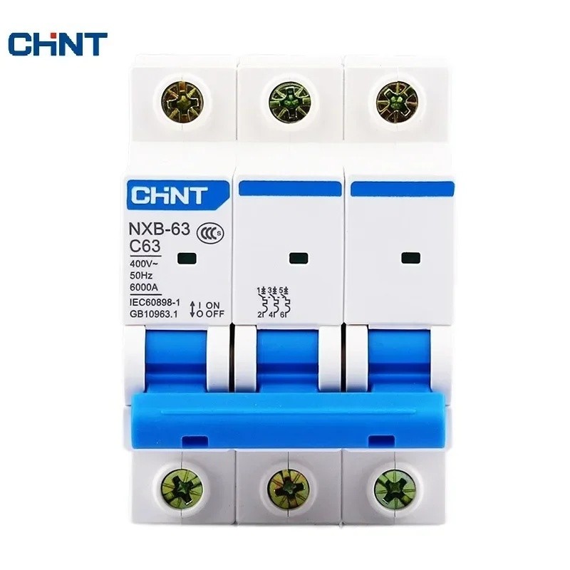 FZ CHINT NXB-63 3P AC 230/400V Miniature Circuit Breaker C 6 10 16 20 25 32 40 63A Overload Protecto