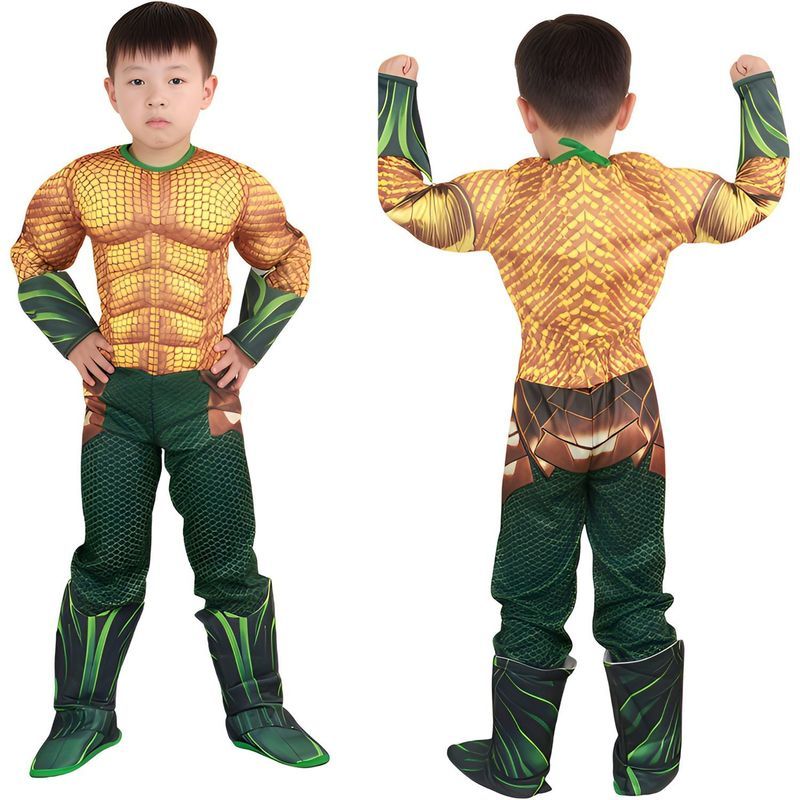 Aquaman เสื้อผ้า Justice League ฮาโลวีนเด็กพรหมเครื่องแต่งกายคอสเพลย์อะนิเมะ Aquaman Aquaman ชาย 8.7