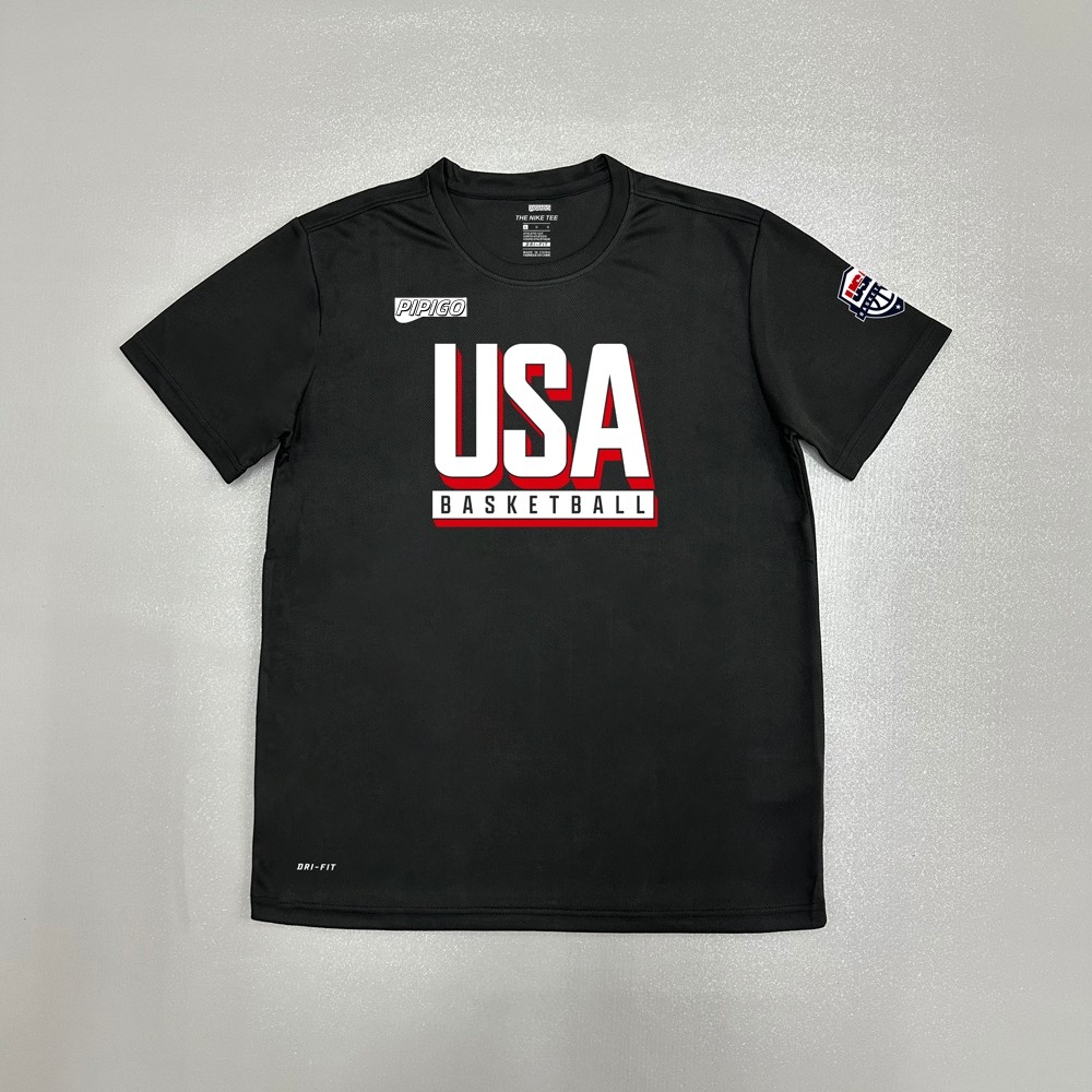 Paris Olympic Basketball Training Suit Quick-Drying Short-Sleeved T-Shirt Shoulder National Emblem A
