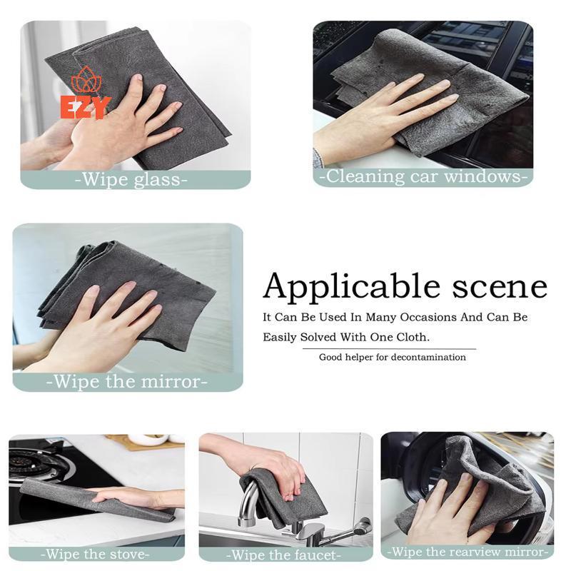 EZY Lint Free Thien ผ้าทําความสะอาดไมโครไฟเบอร์นุ่มดูดซับไม่มีรอยขีดข่วนผ้าขนหนูสําหรับจานแก้วภายในร