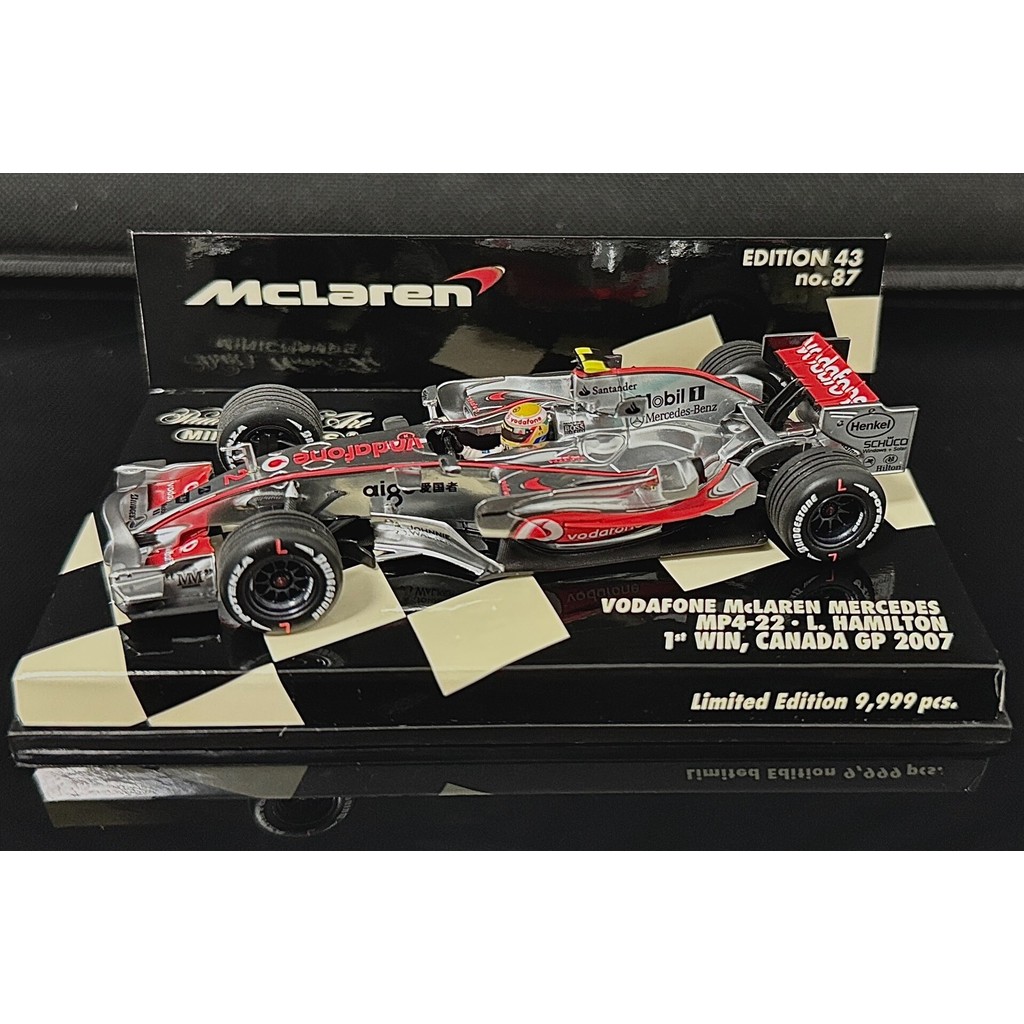 Mini Cut F1 1/43 MINICHAMPS MINICHAMPS McLaren MP4-22L.HAMILTON Louis Hamilton 2007 รางวัลแคนาดา Cha