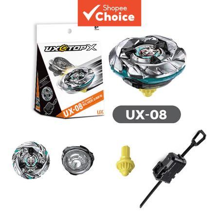 UX-08 Silver Wolf 3-80FB ชุด X Dash Gimmick ความเร็วสูง Spinning Battle Top Gyro ของเล่นเด็ก Arena การแข่งขันในร่มเกมหลายคน