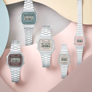 CASIO นาฬิกาข้อมือ CASIO รุ่น A168WA-3AYDF วัสดุสเตนเลสสตีล สีเขียว