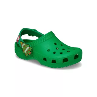 CROCS รองเท้าลำลองเด็ก CLASSIC HOLIDAY ICONS LIGHTS CLOG - GRASS GREEN