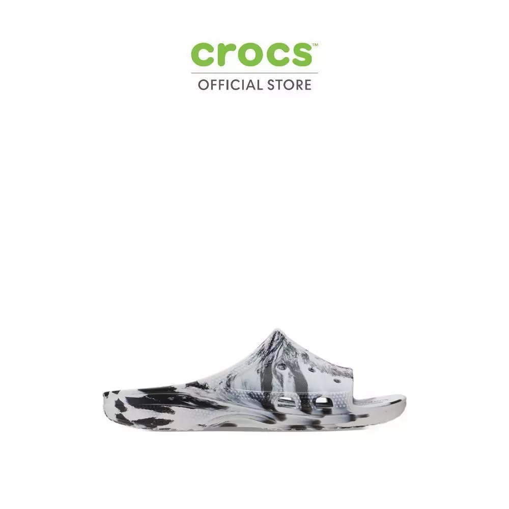 CROCS รองเท้าแตะผู้ชาย SATURDAY SLIDE MARBLED รุ่น 213299-066 - BLACK/WHITE
