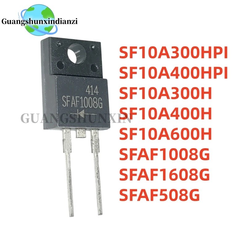 1-5PCS SF10A300HPI SF10A400HPI SF10A300H SF10A400H SF10A600H SFAF1008G SFAF1608G SFAF508G TO-220F-2 