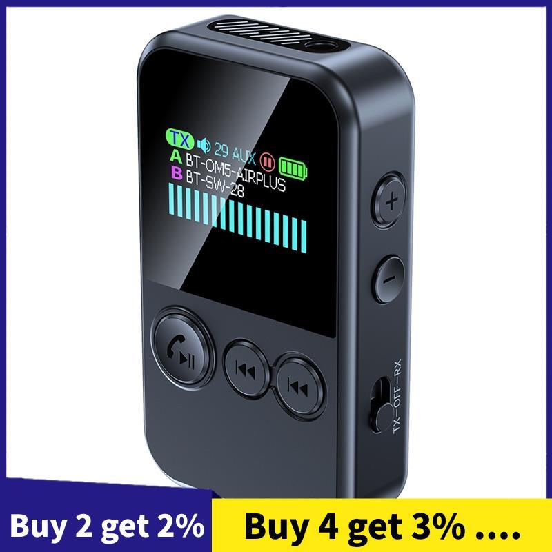 CLIP-on อะแดปเตอร์ไร้สาย Bluetooth 6.0, 3.5 มม.AUX TF Dual Stream Audio Transmitter Receiver สําหรับ