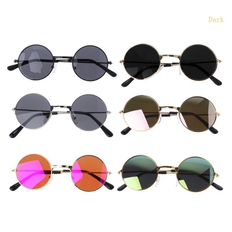 Dark Stylish Children Big Round Glasses Frame Non-Precription Glasses Hippie Glasses Great Birthday 