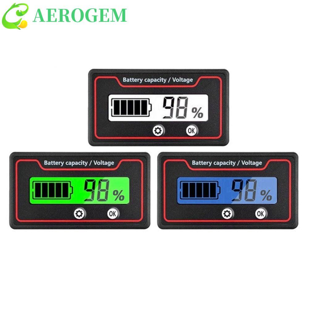 AEROGEM ตัวบ่งชี้ความจุแบตเตอรี่, Universal LED Digital Battery Voltmeter Tester Meter, จอแสดงผล LCD