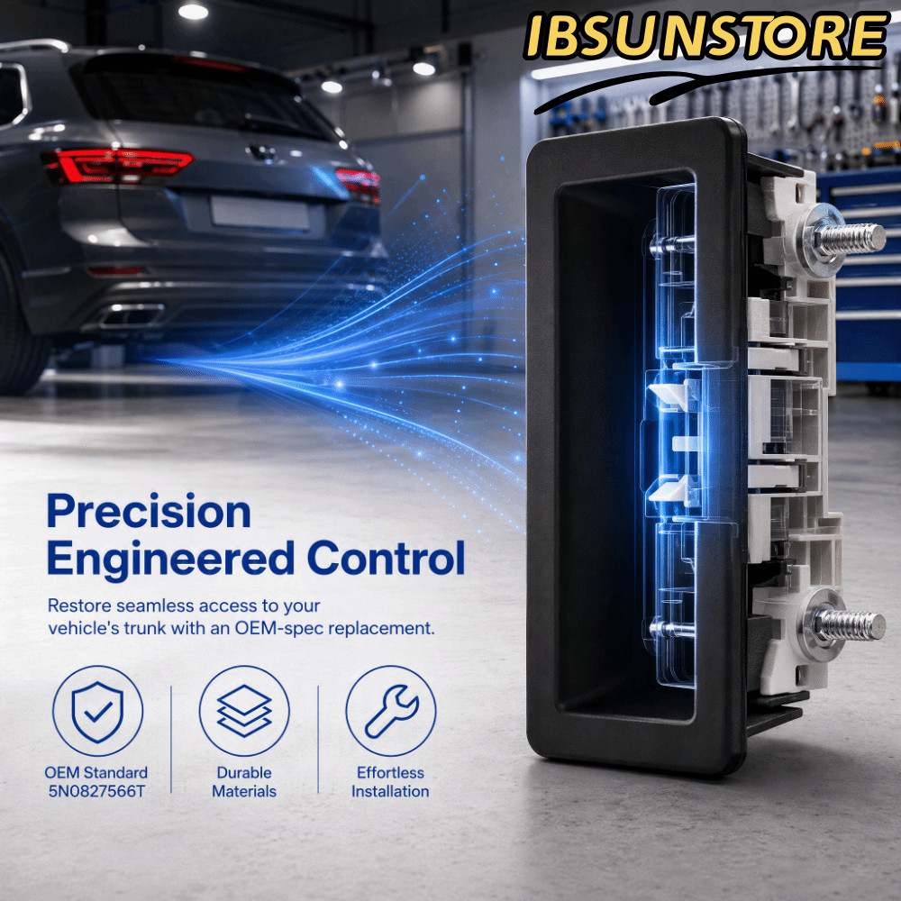 IBSUNSTORE สวิตช์ปล่อยบูท สีดํา 5N0827566T Trunk Release Switch, พลาสติกด้านหลัง Hatch Release Switc