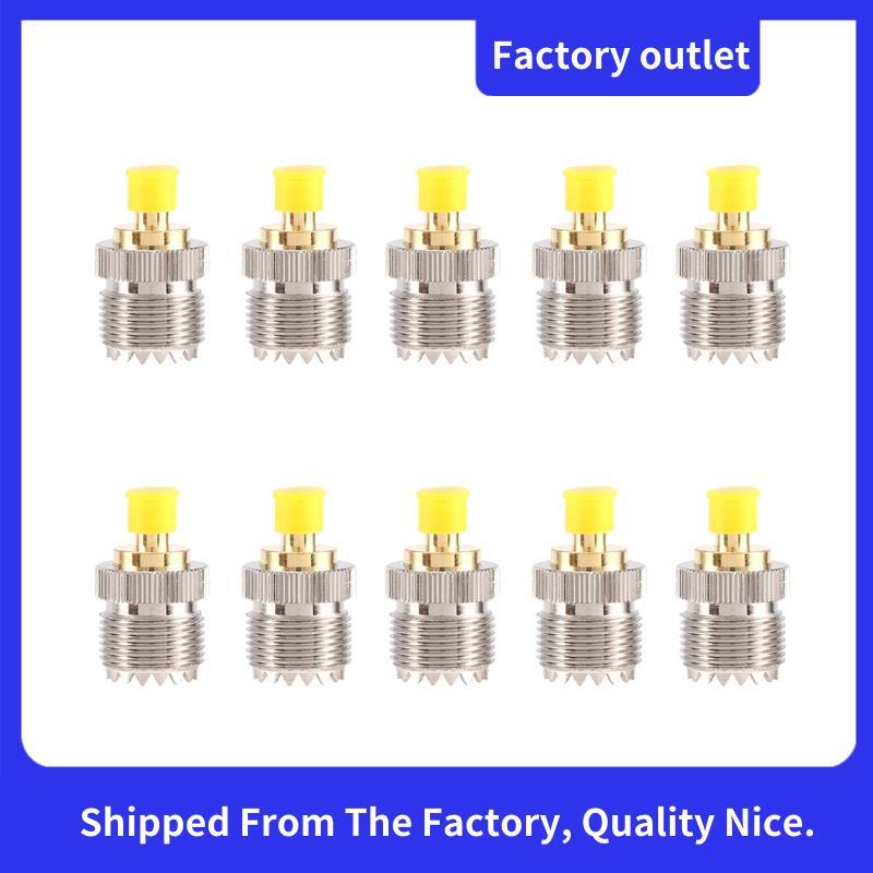 10 แพ็ค SMA Female to UHF Female Coaxial Connector อะแดปเตอร์โลหะใหม่ SO-239 SO239 ถึง SMA