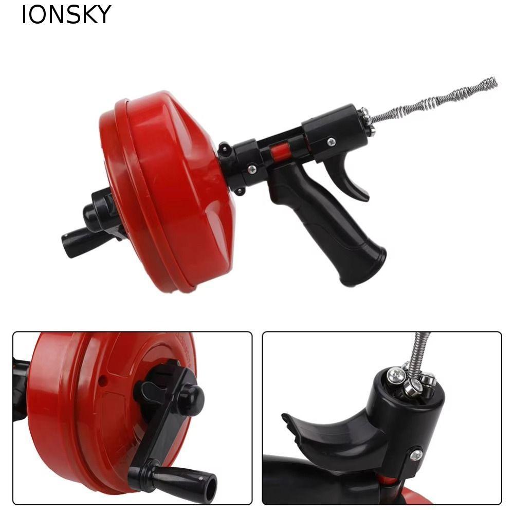 IONSKY Drain Snake Auger, Professional Manual/Electric Drain Clog Remover, ทําความสะอาดโหมดคู่ได้อย่