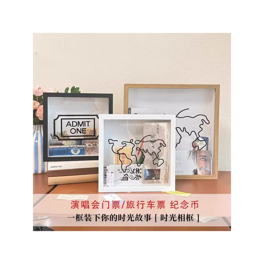 Time Fragments Ticket Stub Storage Photo Frame Concert Ticket Travel Postcard Map Air Ticket Display