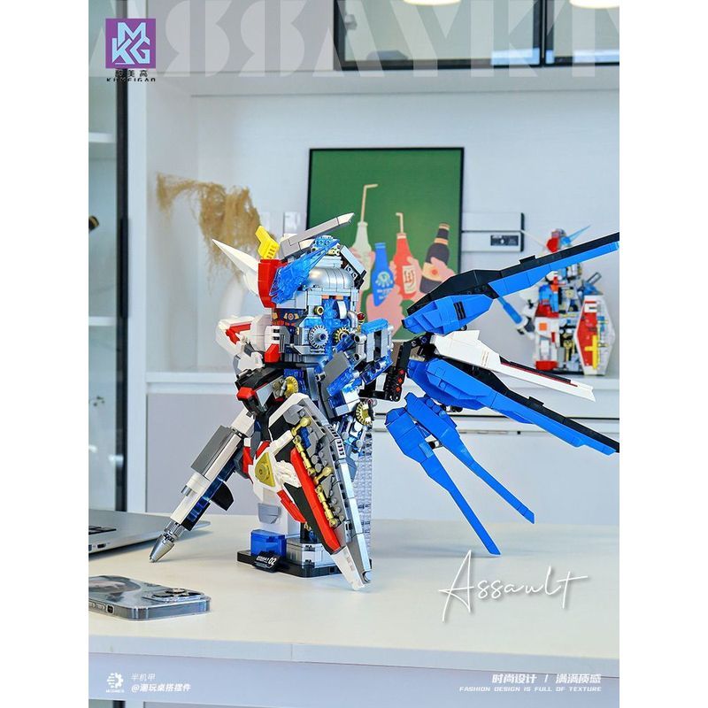 หล่อ Strike Freedom Semi-Mechanical Gundam รุ่น Mecha ใช้งานร่วมกับ Lego Gundam Building Blocks ประก