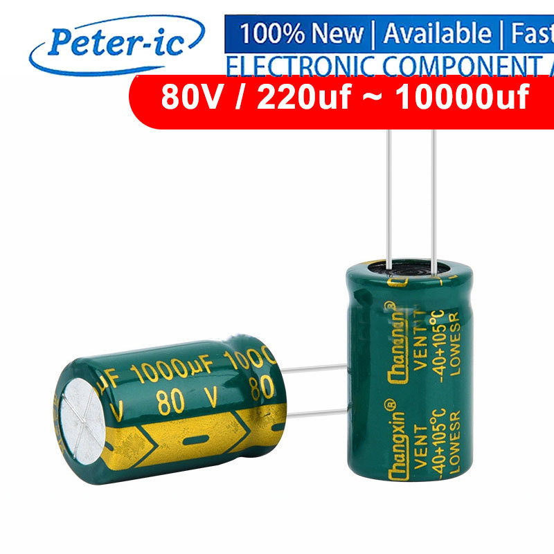 80V Electrolytic Capacitor 220uf 330uf 470uf 1000uf 2200uf (2PCS) อลูมิเนียม Kexinqi