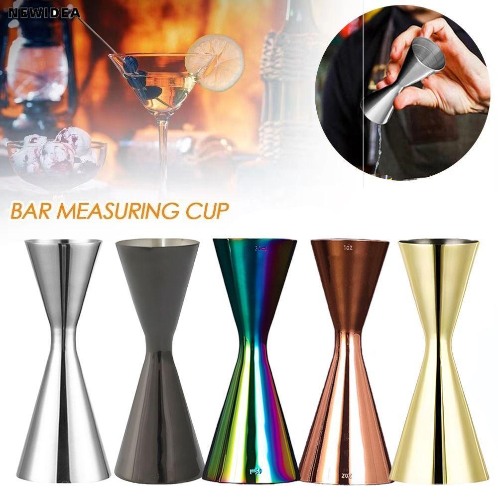 NEWIDEA วัด Jigger, 2oz 1oz Dual Shot Mug Shaker, 304 สแตนเลสสไตล์ญี่ปุ่นหนาวัดถ้วยสําหรับ Bartended