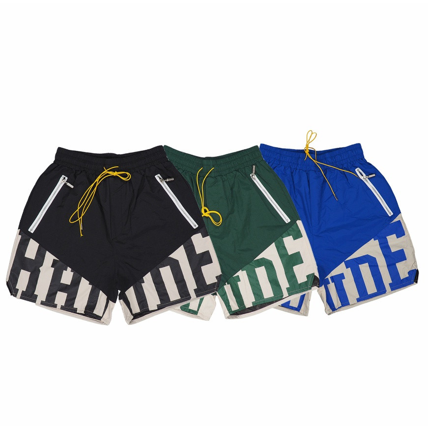 *** Ready Stock ** Plus Size RHUDE 22SS New Style Patch Print Casual High Street Shorts
