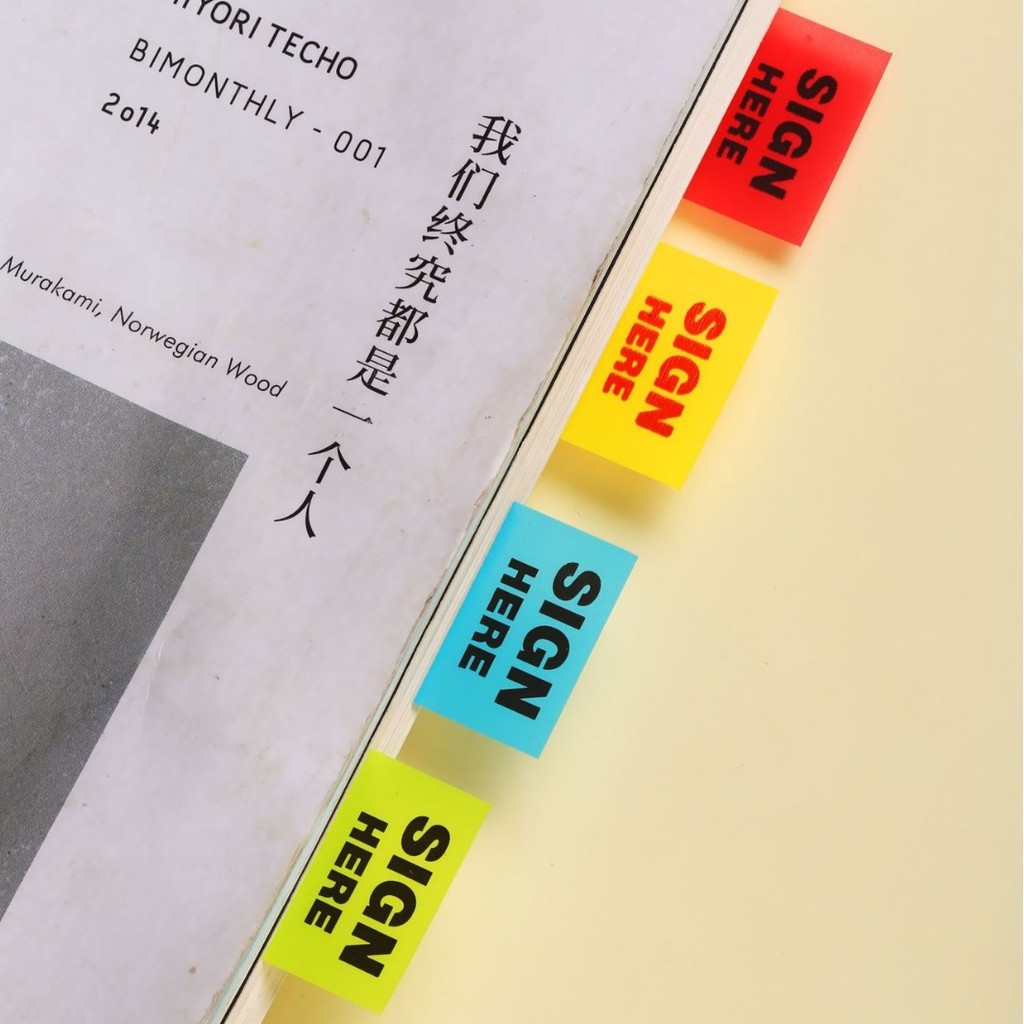 ที่ถอดออกได้หนังสือพิมพ์สติกเกอร์หดเอกสารตัวบ่งชี้สติกเกอร์ป้าย HERE Arrow Classification Index สติก