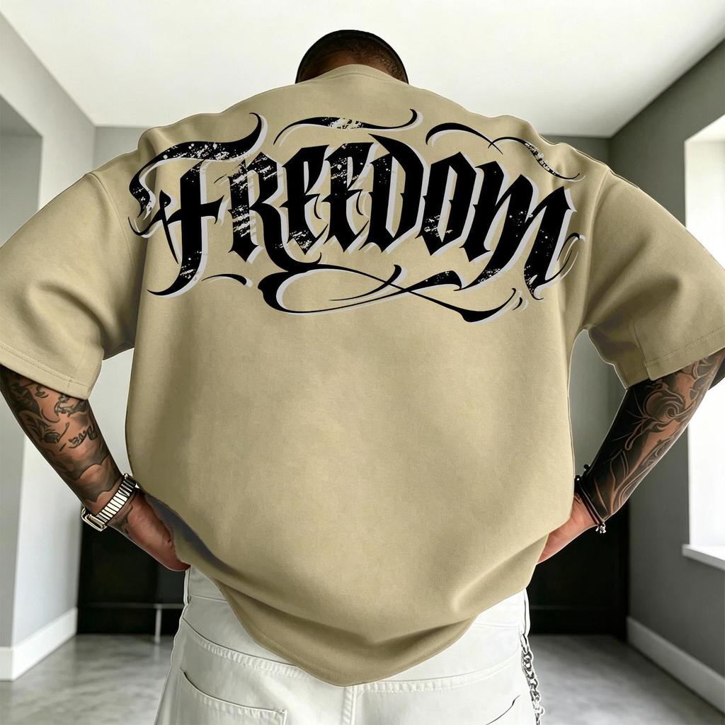 T42.SHOP🌸สื้อยืด oversize เสื้อแฟชั่น เกาหลี สตรีท ใส่สบาย โคตรนุ่ม ผ้าคอตตอน100% ลาย "FREEDOM"
