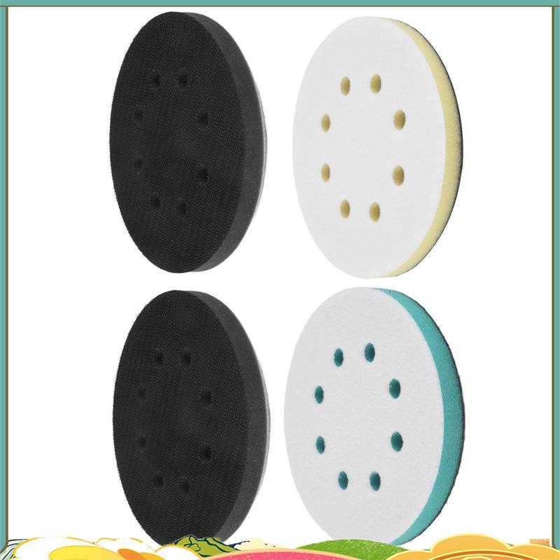 4 แพ็คแผ่นขัดโฟมสําหรับ Orbital Sander, 5 นิ้ว 8 หลุม Orbital Sander Surfprep แผ่นโฟม
