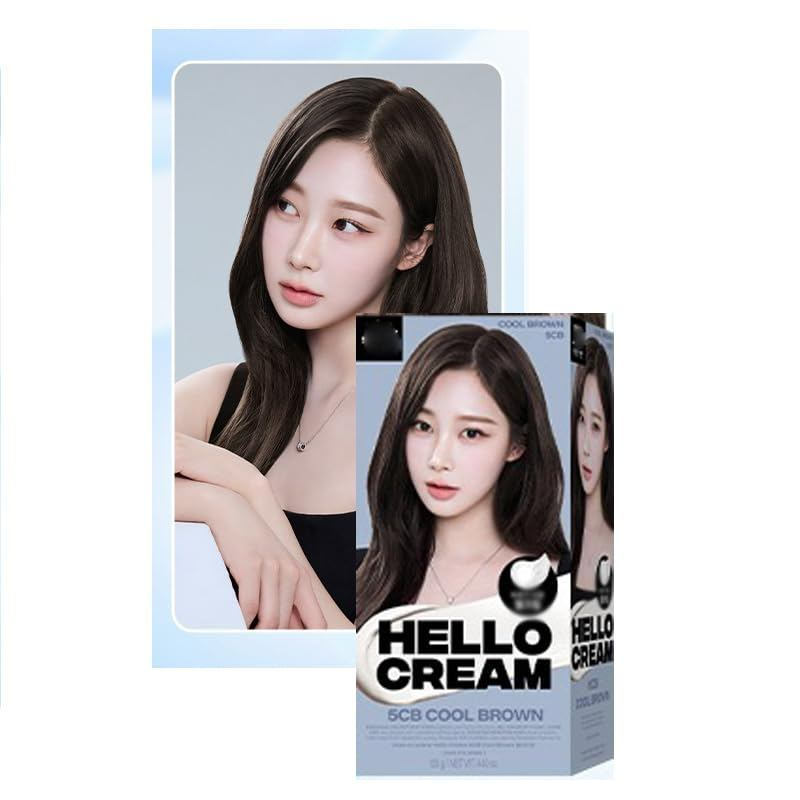 New Hello Hair Dye Cream Set-Easy Hair Dye: Warm Brown, Lavender, Grey, Black-Change Hair Color at H
