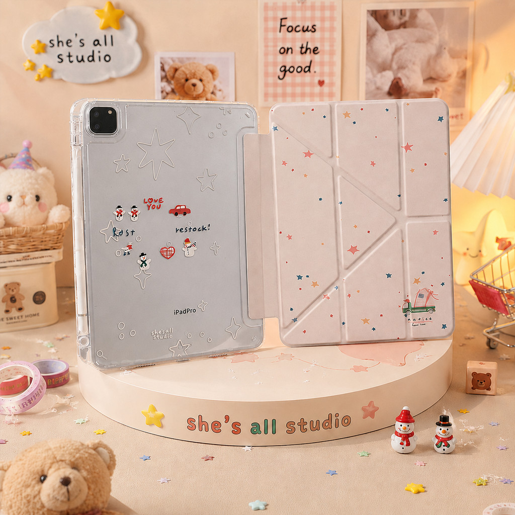 เคส iPad Y-Fold มีช่องปากกา Gen11 Gen10 Gen9/8/7 Air11 Air4/5 Air6/7/8 Pro11 เคสลายน่ารักกวนๆ มีให้เลือกหลายแบบ