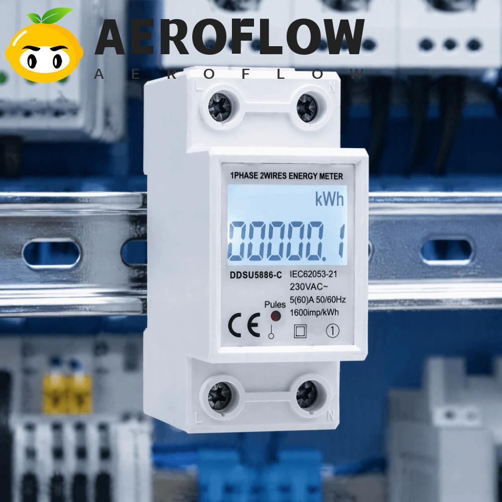 AEROFLOW Digital Watt-Hour Meter, Smart Meter Multi-Function Single Phase Electric Energy Meter, AC 