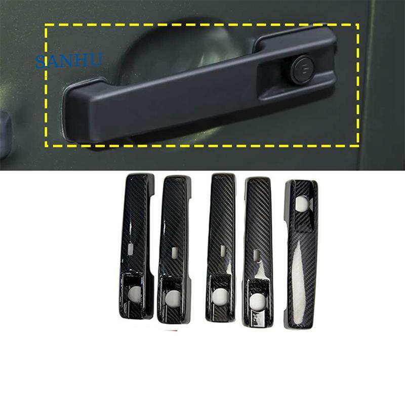 5pcs จริงคาร์บอนภายนอกประตู Handle Cover Trim สําหรับ G-Class W465 G63 G55 G500 25-26 พร้อม Inductio
