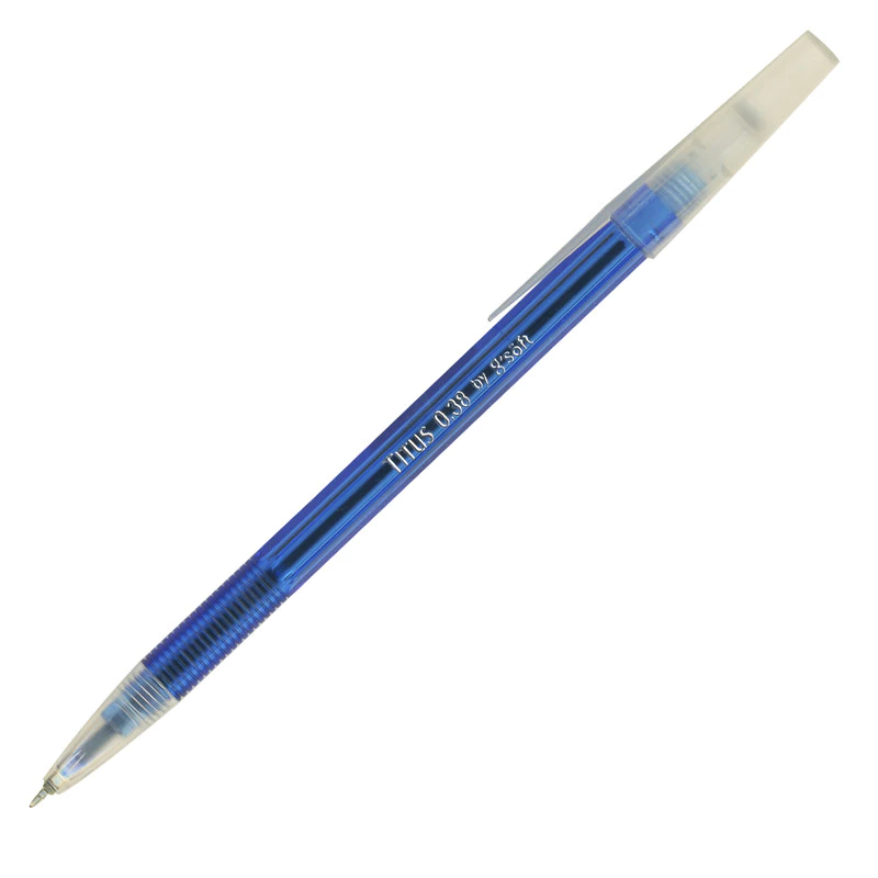 ปากกาลูกลื่น 0.38 มม. จีซอฟท์ Titus สีน้ำเงิน