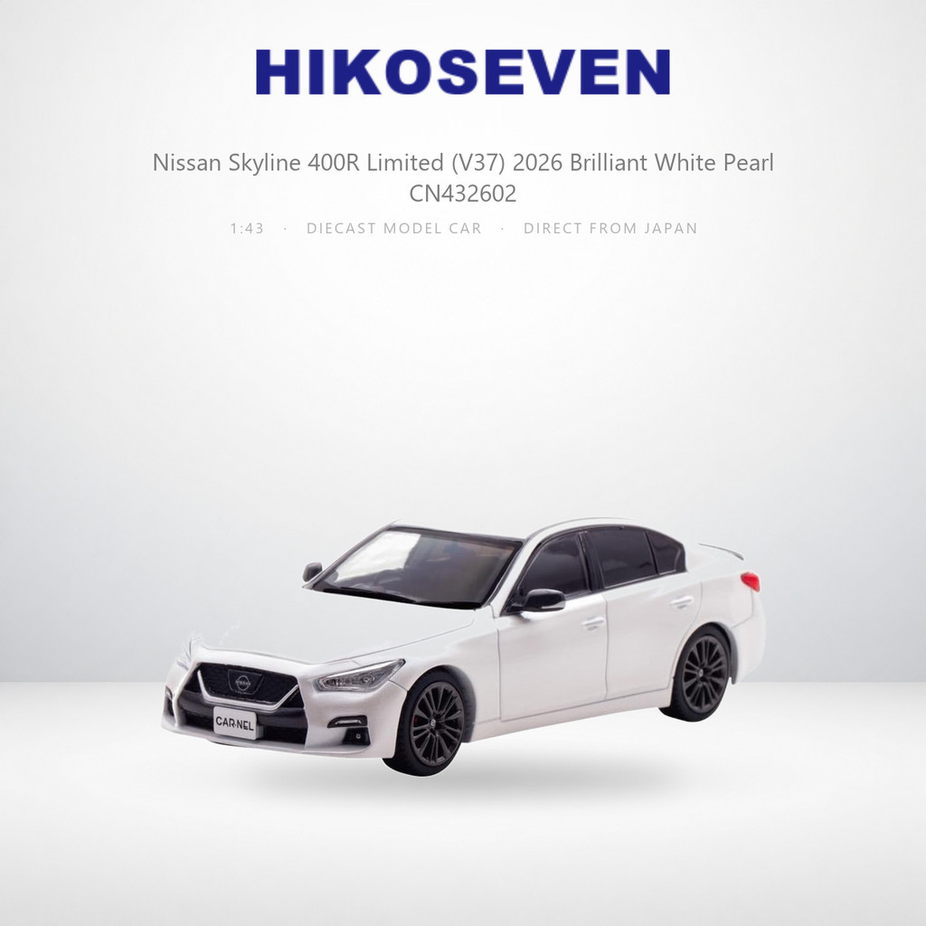 Hiko Seven CARNEL 1/43 Nissan Skyline 400R Limited (V37) 2026 Brilliant White Pearl Finished Product