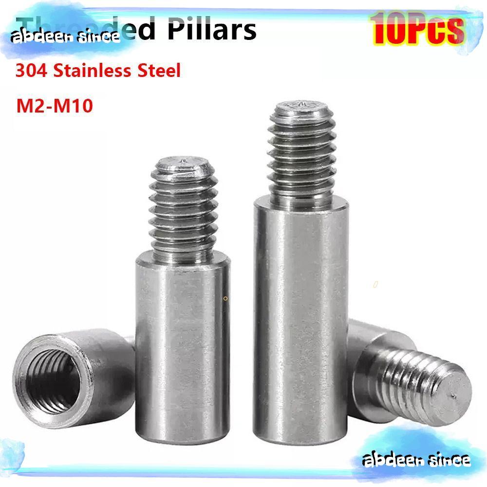 ABDEENSINCE 10 ชิ้นเสาเกลียว, M2-M10 304 สแตนเลส PCB Standoff Spacer, หัวเดียวชายหญิงรอบคอลัมน์แบ่งย