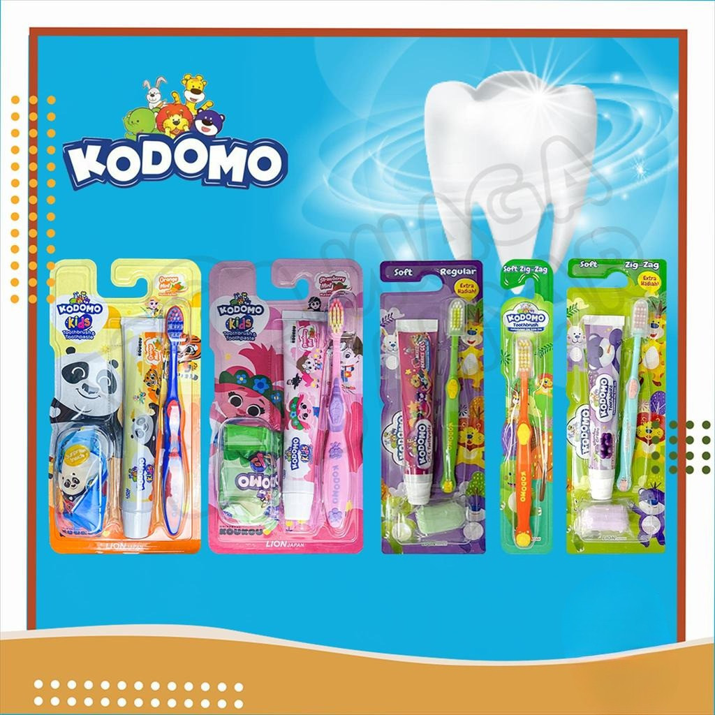 NA KODOMO 2in1 Regular แปรงสีฟันเด็ก / แปรงสีฟันเด็ก Soft Regular / แปรงฟัน Zig Zag เด็ก ToothPaste 