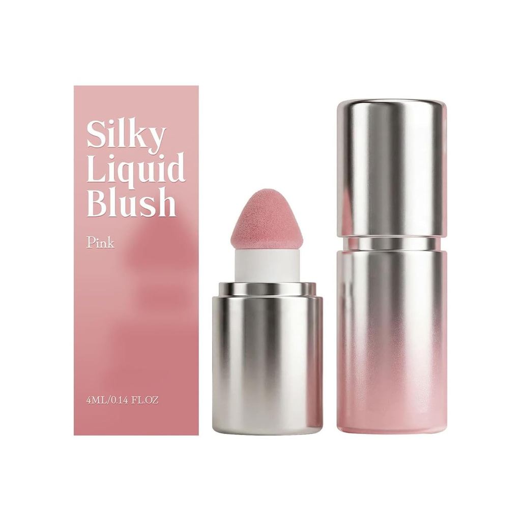 Iwawa Liquid Blush, Iwawa Puffy Liquid Blush - Jelly Texture Cream Blush with Sponge Tip, Matte Nude