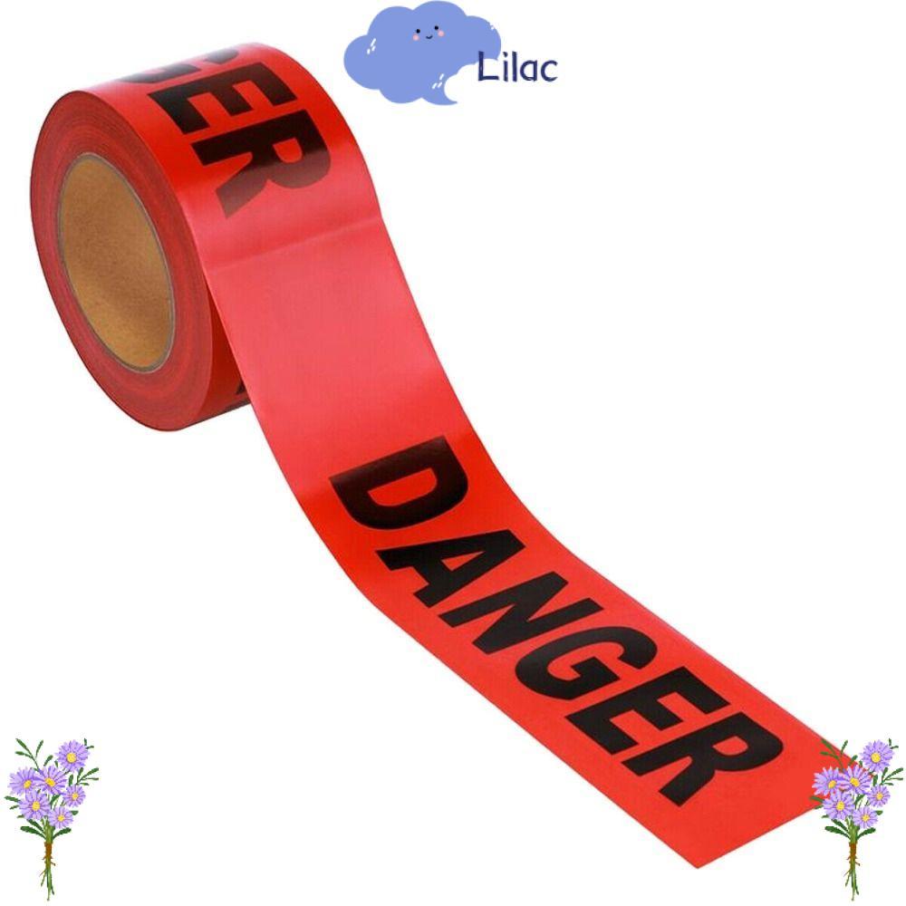 LILAC Caution Barrier Tape, 7.5cm*100M Roll Red Danger Tape, Widely used Non-Adhesive Safety Warning