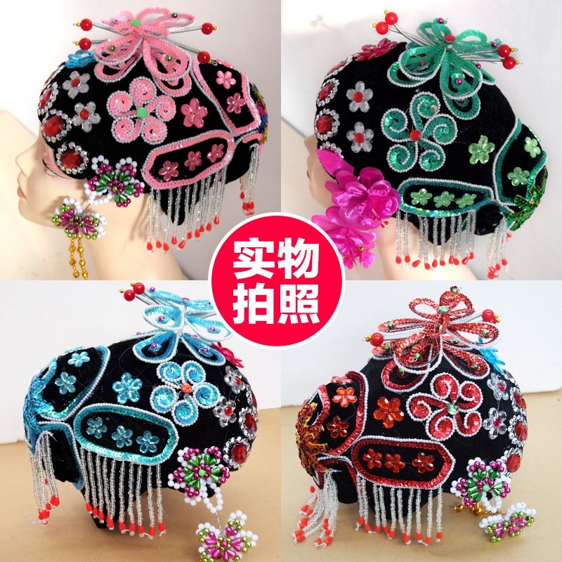 ละครละคร Qingyi Huadan Headdress Baotou Qingyi Miss Xiaohuadan ผู้ใหญ่ Baotou หมวกประสิทธิภาพ