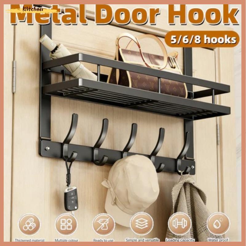 XDT 4/5/6/8Hooks Sleek Over the Door Hanging Organizer with Storage Rack No-Drilling KCP