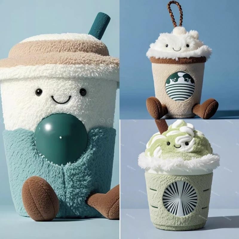 ks1547.th 新款奶茶杯联名定款 doll Extremeude ของเล่นน่ารัก 公仔玩具挂件套筒礼物 New Milk Tea Cup Co brand Limited Editi
