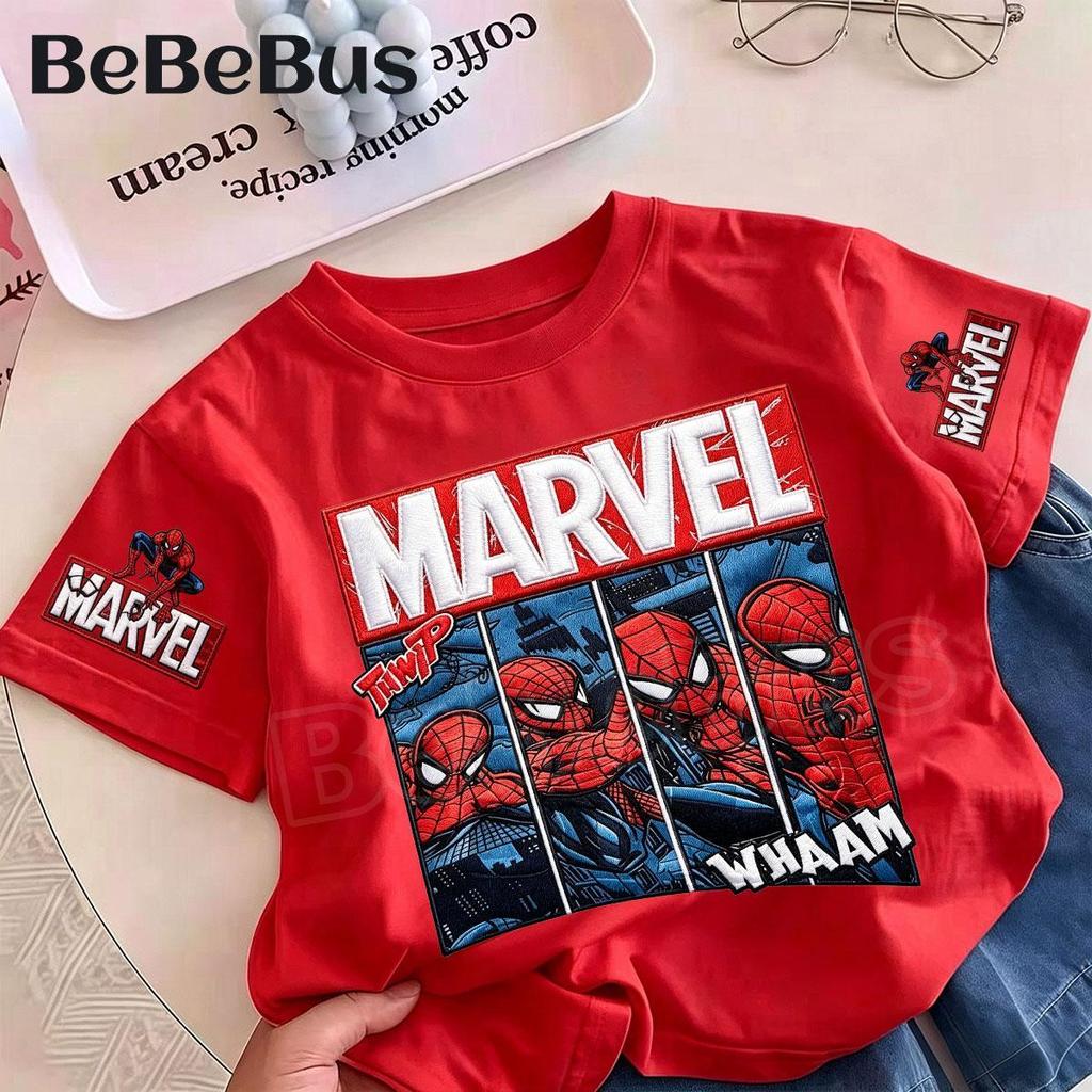 (ส่งเร็ว 24 ชม.)สินค้าใหม่ประจำฤดูร้อนปี 2026: เสื้อยืดแขนสั้นพิมพ์ลายสไปเดอร์แมนสุดน่ารัก เทคโนโลยีการพิมพ์ดิจิทัล ฝีมื